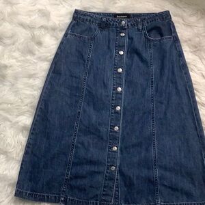 Juicy Couture Blue Denim Women's Midi Skirt | Size 26